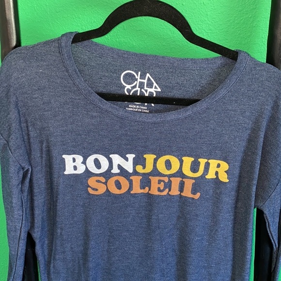 NWT Chaser Bon Jour Soleil Sweatshirt - Picture 1 of 6
